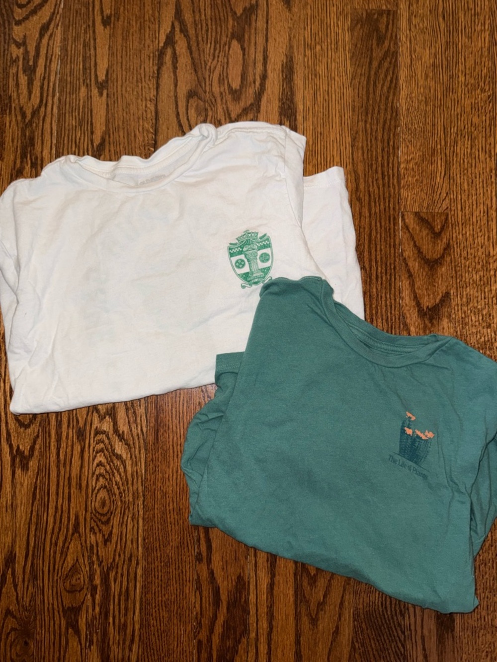 Old Navy White & Teal Short-Sleeve Kids Tees